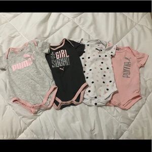 6-9 month puma onesies
